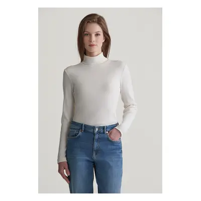 ROLÁK GANT SLIM RIB TURTLENECK EGGSHELL