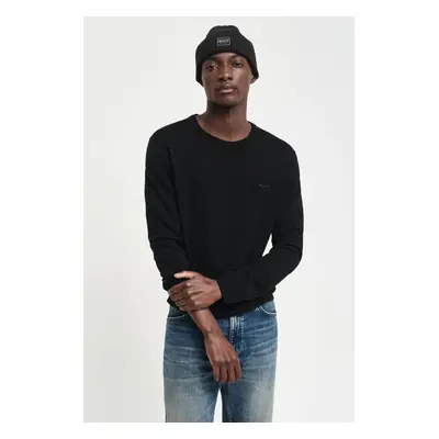 SVETR GANT EXTRAFINE MERINO WOOL C-NECK BLACK