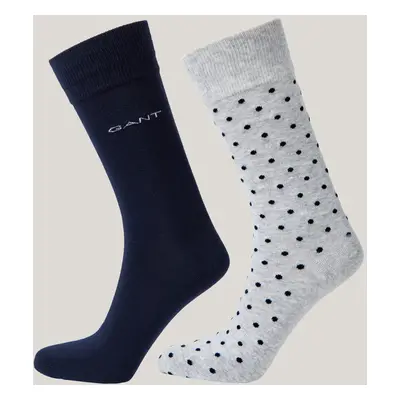 PONOŽKY GANT DOT AND SOLID SOCKS 2-PACK LIGHT GREY MELANGE