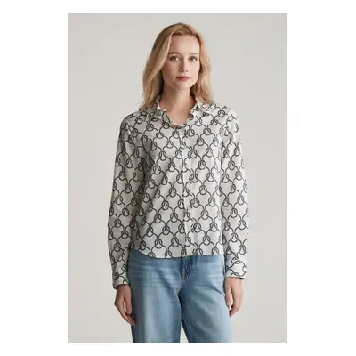 KOŠILE GANT REG ROPE PRINT COT VOILE SHIRT CREAM