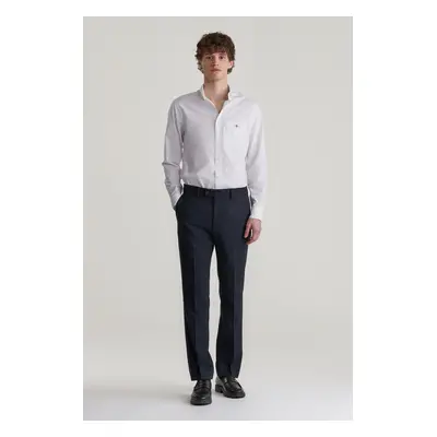 KALHOTY GANT SLIM HERRINGBONE SUIT PANTS NAVY