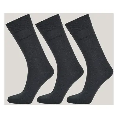 PONOŽKY GANT MERCERIZED COTTON SOCKS 3-PACK CHARCOAL MELANGE