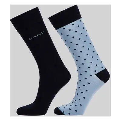 PONOŽKY GANT DOT AND SOLID SOCKS 2-PACK DOVE BLUE