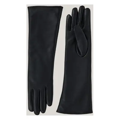 RUKAVICE GANT LONG LEATHER GLOVES BLACK