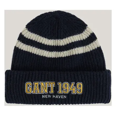 ČEPICE GANT GANT STRIPED KNITTED BEANIE EVENING BLUE