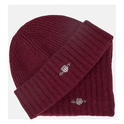 SET ČEPICE A ŠÁLA GANT BEANIE SNOOD GIFT SET WINE RED