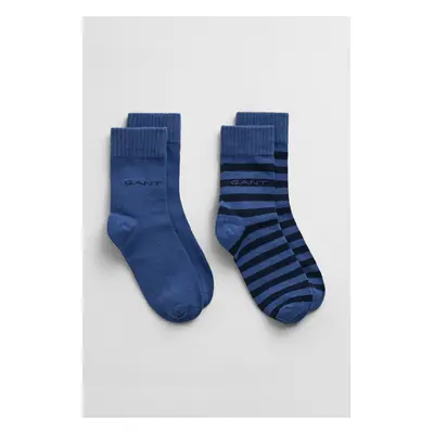 PONOŽKY GANT SHIELD STRIPE SOCKS 2-PACK VINTAGE BLUE