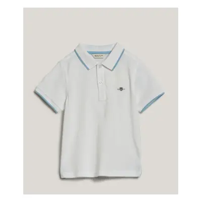 POLOKOŠILE GANT GANT STRIPED POLO PIQUE RUGGER WHITE