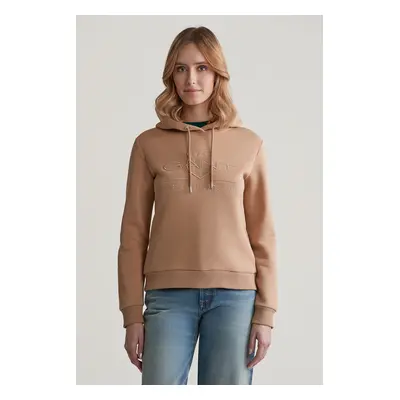 MIKINA GANT REG TONAL SHIELD HOODIE CARAMEL BEIGE