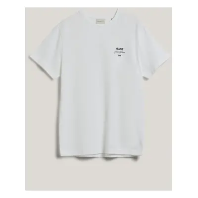 TRIČKO GANT LOGO SCRIPT PIQUE SS TSHIRT WHITE