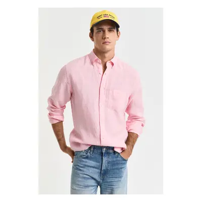 KOŠILE GANT REG LINEN SHIRT GERANIUM PINK