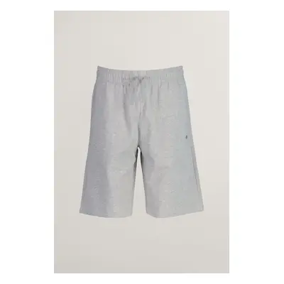 TEPLÁKOVÉ ŠORTKY GANT SHIELD COTTON SLUB SHORTS LIGHT GREY MELANGE