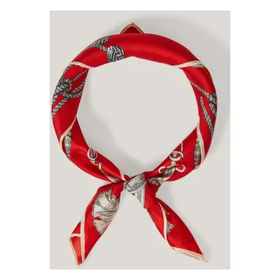 ŠÁTEK GANT SAILING PRINT SILK SCARF ORANGE RED