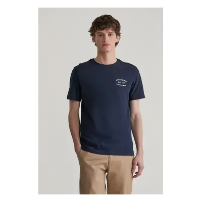 TRIČKO GANT SMALL GRAPHIC PIQUE SS TSHIRT EVENING BLUE