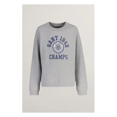 MIKINA GANT RAGLAN C-NECK LIGHT GREY MELANGE