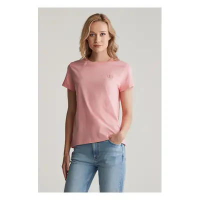 TRIČKO GANT REG TONAL SHIELD SS T-SHIRT GERANIUM PINK