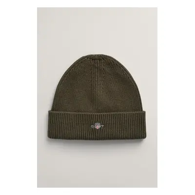 ČEPICE GANT SHIELD COTTON BEANIE JUNIPER GREEN