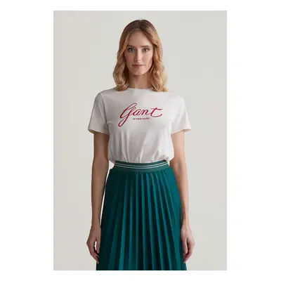 TRIČKO GANT REG SCRIPT T-SHIRT EGGSHELL