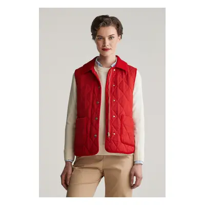 VESTA GANT QUILTED VEST WITH CORD DETAILS RUBY RED