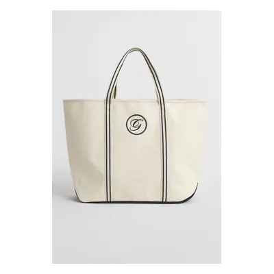 TAŠKA GANT CANVAS BEACH TOTE BAG CREAM