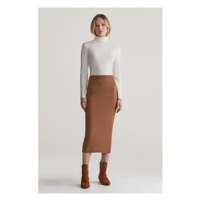 SUKNĚ GANT WOOL KNIT SKIRT CACAO