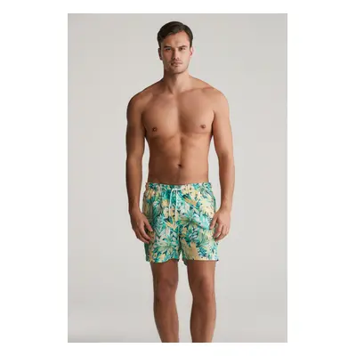 PLAVKY GANT FLORAL PRINT SWIM SHORTS TROPIC BLUE