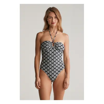 PLAVKY GANT MONOGRAM PRINT SWIMSUIT BLACK