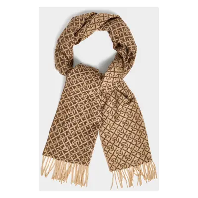 ŠÁLA GANT G PATTERN WOVEN SCARF WARM KHAKI