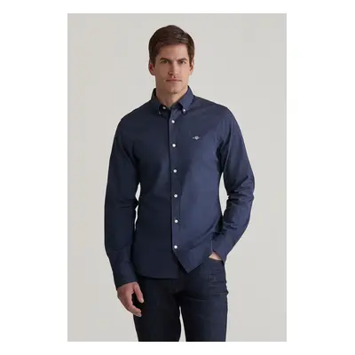 KOŠILE GANT SLIM MICRO PRINT SHIRT EVENING BLUE