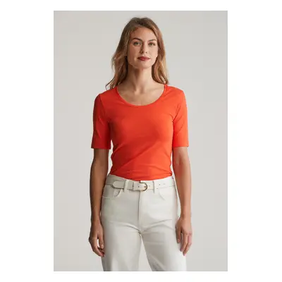 TRIČKO GANT SLIM COT/ELA SS SCOOP NECK TOP ORANGE RED