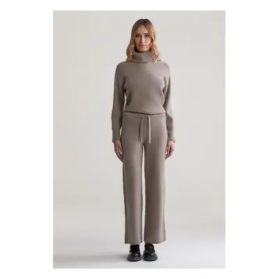 KALHOTY GANT WOOL KNITTED PANTS WARM GREY