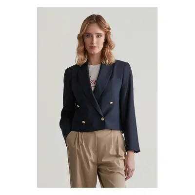 BLEJZR GANT REL CROPPED CLUB BLAZER EVENING BLUE