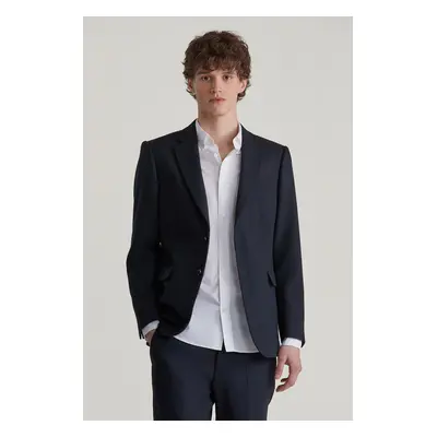 SAKO GANT SLIM HERRINGBONE SUIT BLAZER NAVY