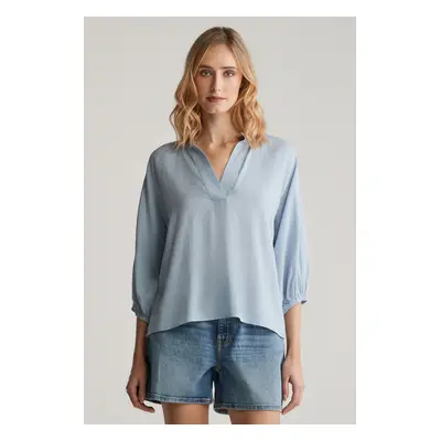 HALENKA GANT LINEN SS BLOUSE LIGHT BLUE