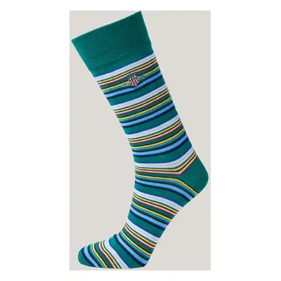 PONOŽKY GANT SHIELD MULTISTRIPE SOCKS DEEP GREEN