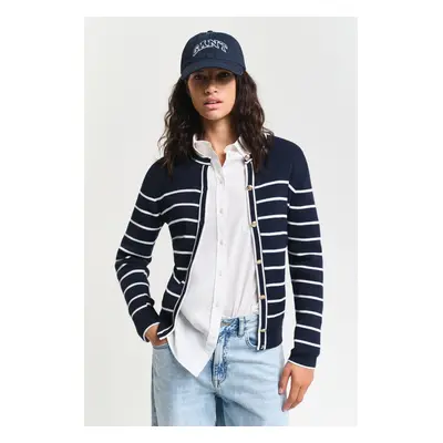 KARDIGAN GANT RIBBED BRETON CARDIGAN EVENING BLUE