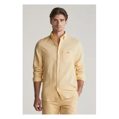 KOŠILE GANT REG COTTON LINEN SHIRT BANANA YELLOW