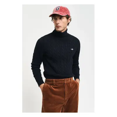 ROLÁK GANT COTTON CABLE TURTLE NECK EVENING BLUE