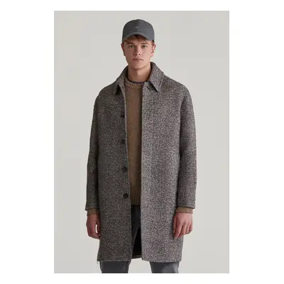 KABÁT GANT WOOL CAR COAT DEEP BROWN