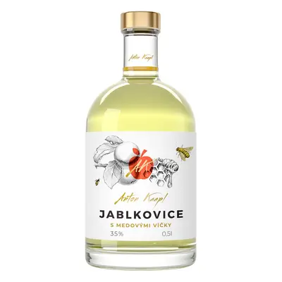 Anton Kaapl Jablkovice s medovými víčky 35% 0,5l (holá lahev)