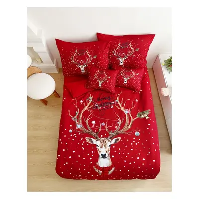 3 dílné povlečení Polycotton Vánoční Red Christmas 200x140cm+90x70cm TiaHome