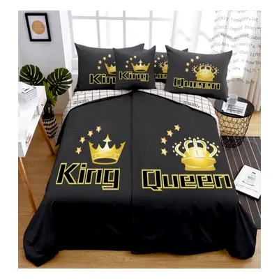 6 dílné Povlečení polycotton King Queen gold 200x140cm + 90x70 cm TiaHome