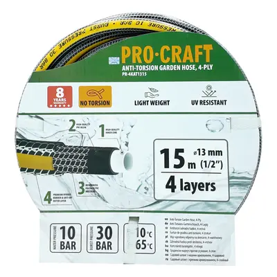 Procraft PR-4KAT1315 - černo-žlutá zahradní hadice