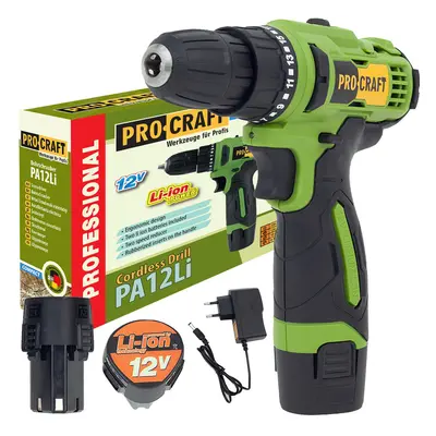 Procraft PA12Li Compact 12V - akumulátorový šroubovák (s 2x 1,5 Ah akumulátory a nabíječkou)