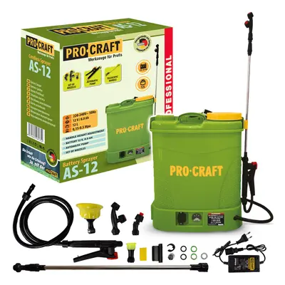 Procraft AS-12 12V - akumulátorový postřikovač (s 8,0 Ah akumulátorem a nabíječkou)