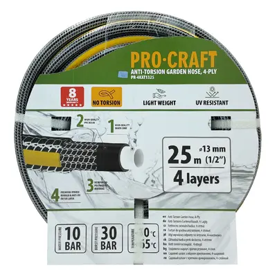 Procraft PR-4KAT1325 - černo-žlutá zahradní hadice