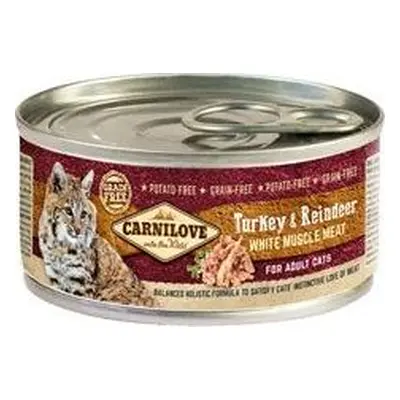 Carnilove White konz Mus Meat Turkey&Reindeer Cats100 g