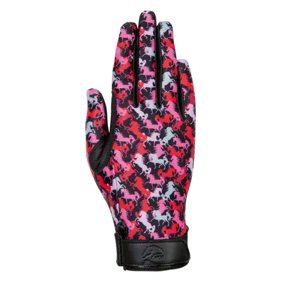 HKM Rukavice jezdecké Emily HKM, dětské, black/pink