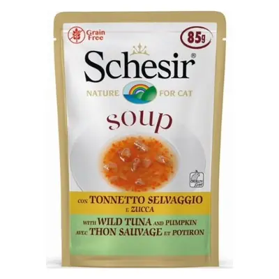 Kapsička pro kočky Schesir Cat Adult Soup tuňák/dýně, 85 g