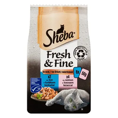 Kapsičky pro kočky Sheba Fresh&Fine, rybí výběr, 6x50 g